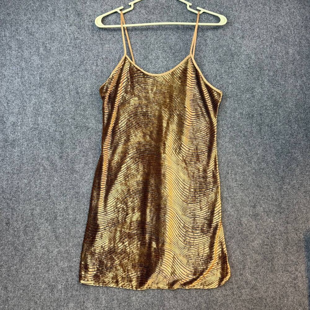 Secret Treasures Gold Striped Velvet Camisole Women M